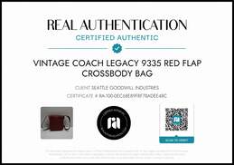Coach Vintage Legacy Red Flap Soft Leather Crossbody Bag 9335 w/COA alternative image