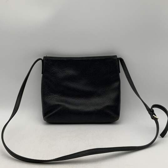 Kate Spade Womens Black Leather Adjustable Strap Zipper Pocket Crossbody Bag image number 3