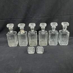 Set of 6 8.5" Crystal Decanters with Lids