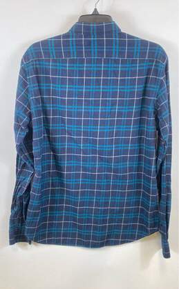 Burberry Men Blue Plaid Button Up Shirt S alternative image