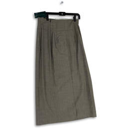 NWT Womens Gray Herringbone Pleated Side Zip Long Maxi Skirt Size 12 alternative image