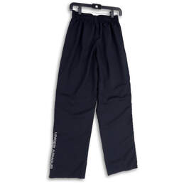 Mens Black Flat Front Elastic Waist Pockets Ankle Zip Track Pants Size SM alternative image