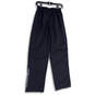 Mens Black Flat Front Elastic Waist Pockets Ankle Zip Track Pants Size SM image number 2
