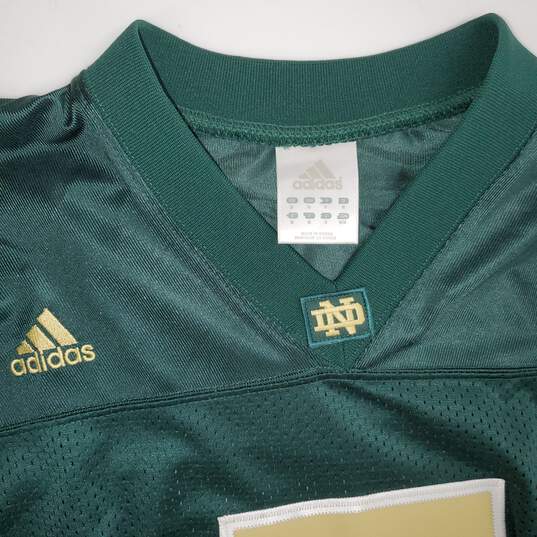 Adidas Notre Dame Green & Gold College Football Jersey Size M image number 3
