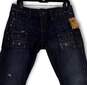NWT Womens Blue Denim Distressed Pockets Straight Leg Cropped Jeans Sz 8/29 image number 3