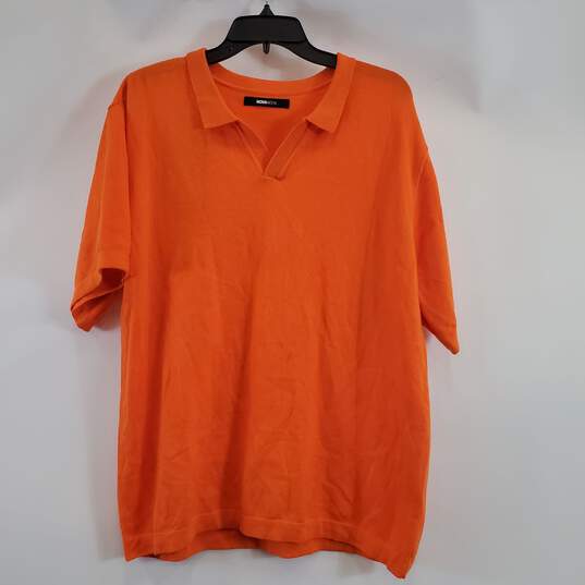 Fashion Nova Men Neon Orange Short Sleeve L NWT image number 1