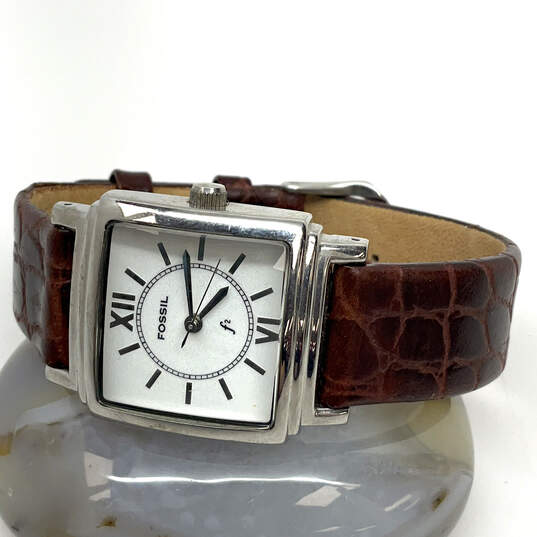 Designer Fossil ES-9282 Silver-Tone Stainless Steel Analog Wristwatch image number 1