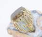 10K Gold Smoky Quartz Faceted Oval Unique Statement Ring 7.7g image number 2