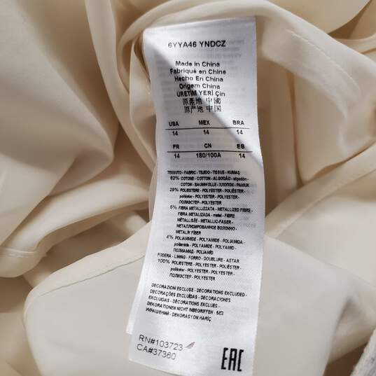 Armani Exchange Off-White Jacquard Crepe Studded Strapless Mini Dress Women's Size 14 image number 5
