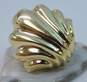 14K Yellow Gold Scalloped Sea Shell Omega Clip Earrings 8.4g image number 4