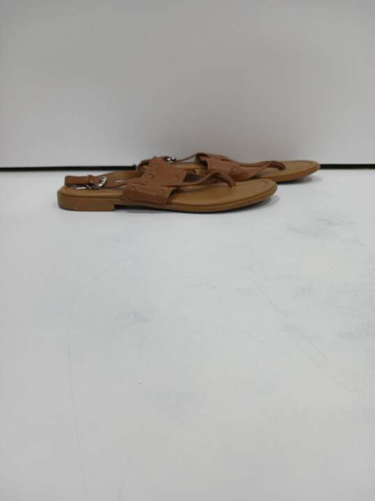 Coach Women's A01981 Tan Leather Stacey Slingback Thong Sandals Size 7B image number 3