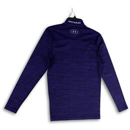 NWT Mens Blue Space Dye Mock Neck Long Sleeve Pullover T-Shirt Size Medium alternative image