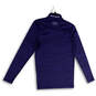 NWT Mens Blue Space Dye Mock Neck Long Sleeve Pullover T-Shirt Size Medium image number 2