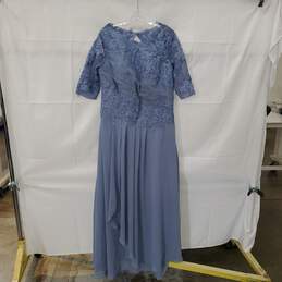 Unbranded Blue Short Sleeve Beaded Wedding Dress No Size