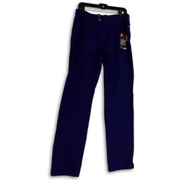 NWT Mens Blue Flat Front Slash Pockets Straight Leg Chino Pants Size 32x34