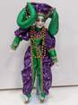 2 Mardi Gras Purple Jester Dolls W/ Porcelain Heads image number 3
