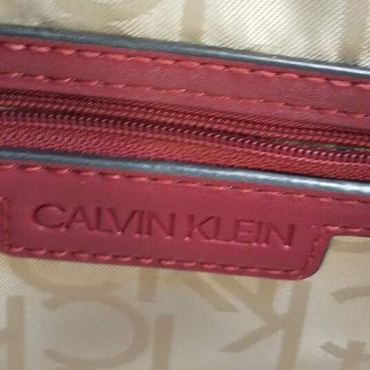 Calvin Klein Monogram Satchel Red image number 5