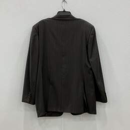 Burberry Mens Brown Striped Notch Lapel Two-Button Blazer Size 46L W/COA alternative image