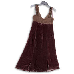 NWT Womens Brown Sequin Sleeveless V-Neck Back Slit A-Line Dress Size 6 alternative image