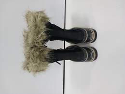 Women's Black Winter Boots Size 6 alternative image