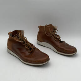 Mens Brown Leather Round Toe Classic Lace-Up Ankle Chukka Boots Size 11 alternative image