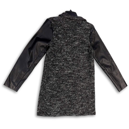 Womens Black Long Sleeve Mock Neck Full-Zip Cardigan Sweater Size Medium image number 2
