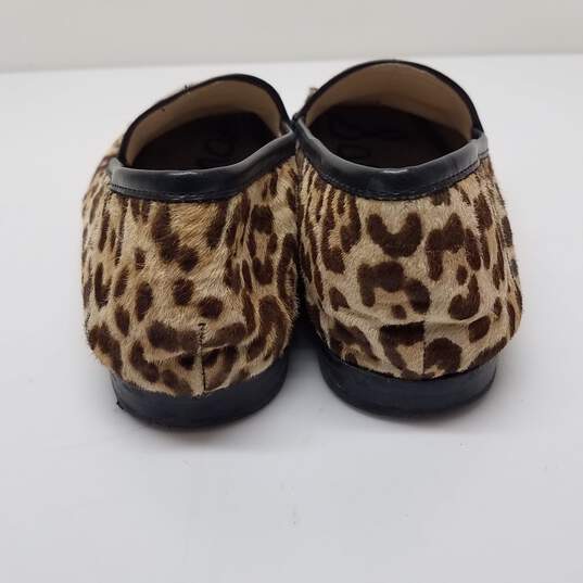SAM EDELMAN- Tan Leopard Print Lior Calf Hair Loafers Flats Size 8 image number 4