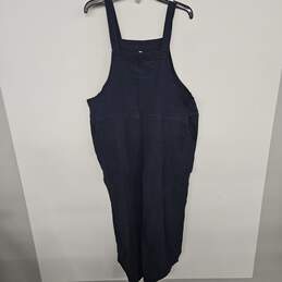 Fashion Sleeveless Cotton Linen Navy Overalls Baggy Tulip Capri Jumpsuits with Pockets