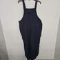 Fashion Sleeveless Cotton Linen Navy Overalls Baggy Tulip Capri Jumpsuits with Pockets image number 1