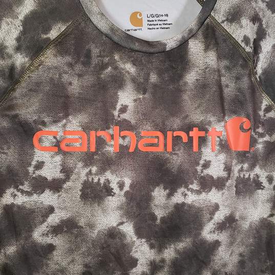 Boys Camouflage Short Sleeve Crew Neck Pullover T-Shirt Size Large (14/16) image number 3