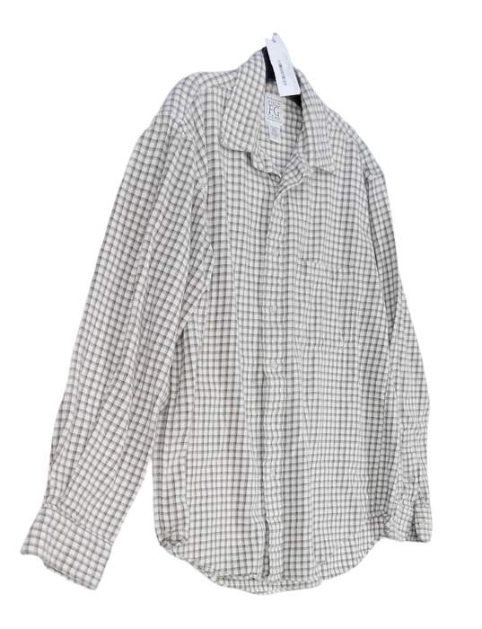 Field Gear Men's White Checkered Long Sleeve Collared Button Up Shirt Size Medium image number 2