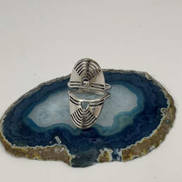 Designer Lucky Brand Silver-Tone Swirl Wide Cuff Stylish Statement Ring