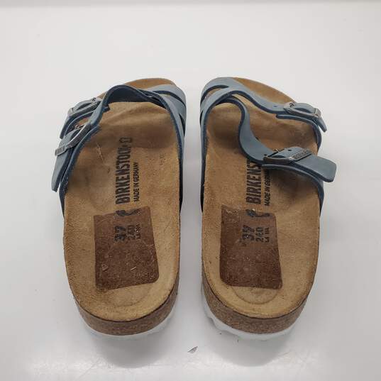 Birkenstock Women's Yao Balance Blue Nubuck Slide Sandals Size 6.5 image number 4