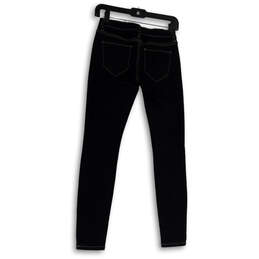 Womens Black Dark Wash Pockets Stretch Denim Skinny Leg Jeans Size 5 alternative image