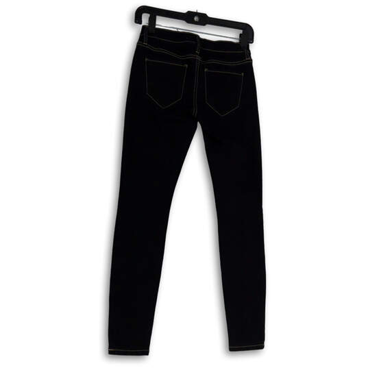 Womens Black Dark Wash Pockets Stretch Denim Skinny Leg Jeans Size 5 image number 2