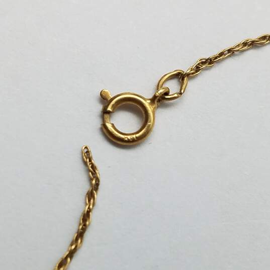 14K Gold Diamond Heart Pendant Necklace Damage 1.5g image number 7