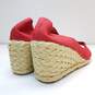 Lauren By Ralph Lauren Cecilia Red Fabric Espadrille Wedge Sandal Shoes Size 8 B image number 4