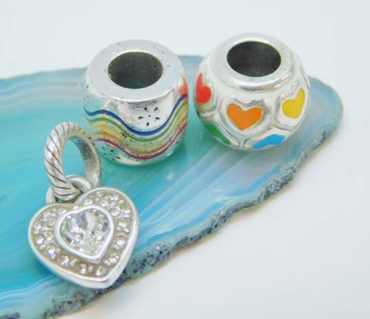 Brighton Designer Silver Tone Enamel & Swarovski Crystal Charm Beads 23.3g image number 2