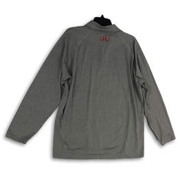Mens Gray Red Long Sleeve Mock Neck Quarter Zip Pullover T-Shirts Size XL alternative image