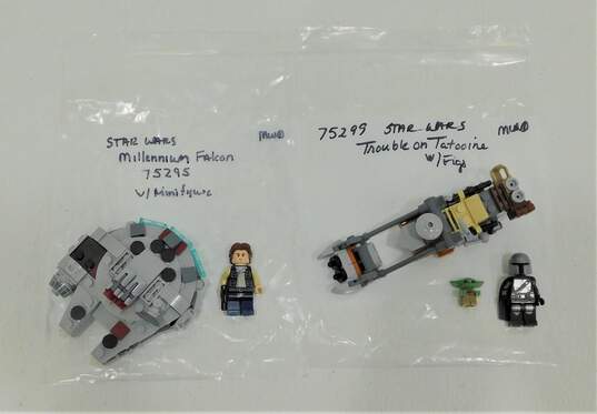 LEGO Star Wars Millennium Falcon 75295 & Trouble On Tatooine 75299 Built w/ Figs image number 1