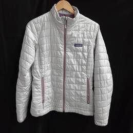 Women's Patagonia Light Gray Puffer Jacket Sz M