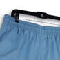 Mens Blue Flat Front Elastic Waist Pockets Drawstring Athletic Shorts Sz XL image number 4