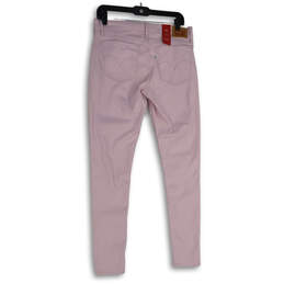 NWT Womens Pink Mid Rise Slim Fit 710 Super Skinny Leg Jeans Sz 12M W31 L30 alternative image