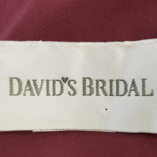 David's Bridal Women Burgundy Dress Sz 14 NWT image number 3