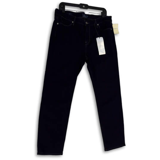 NWT Womens Blue Denim Dark Wash Pockets Stretch Ankle Skinny Jeans Sz 14/32 image number 1