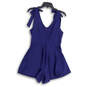 Womens Blue Sleeveless V-Neck Back Zip Short Mini Dress Size Medium image number 2