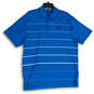 Mens Blue Spread Collar Short Sleeve Golf Polo Shirt Size Large image number 1