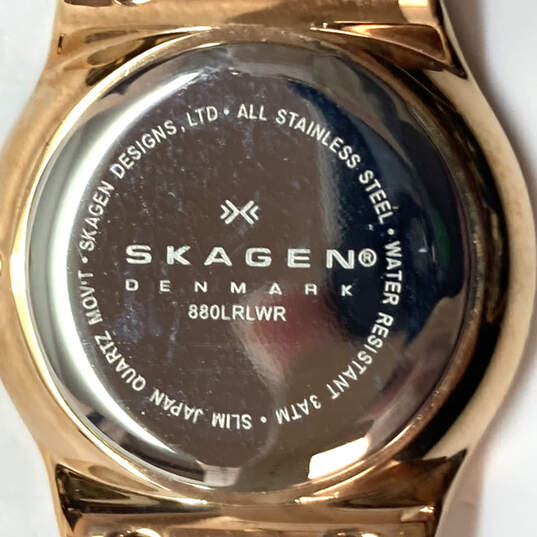 Designer Skagen Gold-Tone White Dial Adjustable Strap Analog Wristwatch image number 4