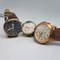 Fossil Round All Leather Mixed Models Watch Bundle 3pcs image number 1