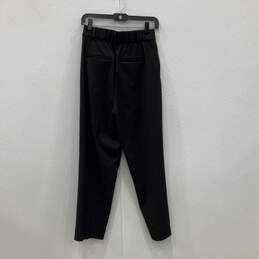 H&M Womens Black Pleated Slash Pocket Straight Leg Dress Pants Size 6 alternative image